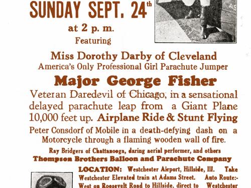 Advertising poster for an air show featuring African-American pilots.