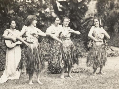 Hula Dancers and Musicians