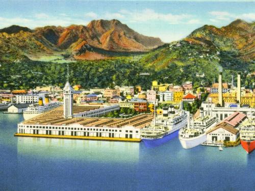 Aloha Tower and Honolulu Harbor Postcard