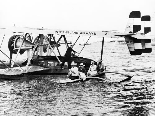 Inter-Island Airways S-38 and Outrigger Canoe