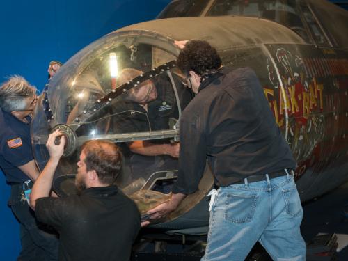 Moving the Martin B-26B Marauder <em>Flak-Bait</em>'s Forward Fuselage