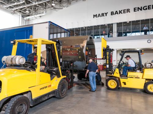 Moving the Martin B-26B Marauder <em>Flak-Bait</em>'s Forward Fuselage