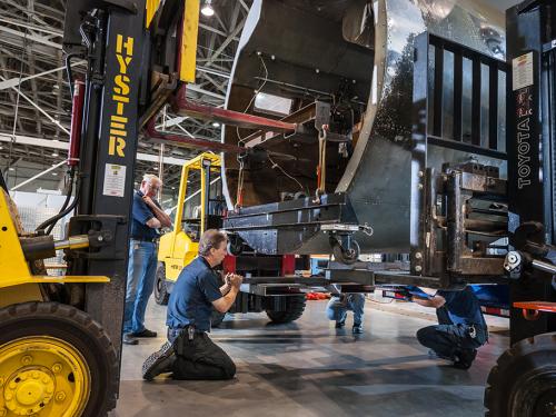 Moving the Martin B-26B Marauder <Em>Flak-Bait</em>'s Forward Fuselage