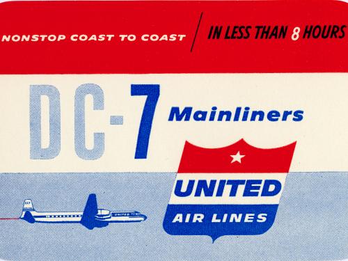 United DC-7 Baggage Sticker