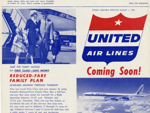 United Airlines Timetable 1959