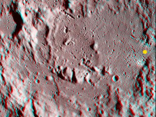 Descartes Crater on the Moon in 3-D