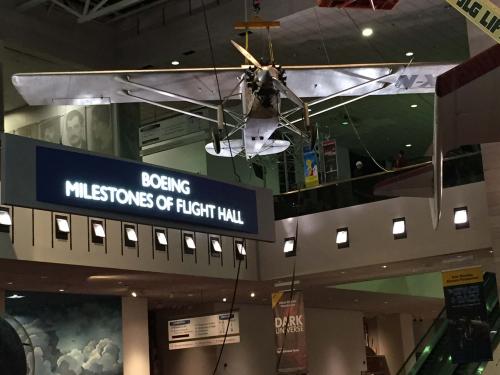 "Spirit of St. Louis" Lowered in <em>Boeing Milestones of Flight Hall</em>