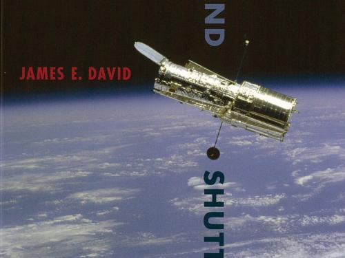 A book cover discussing NASA's relationships with the Department of Defense and the Central Intelligence Agency. The cover features an image of a golden-colored spacecraft orbiting over Earth.