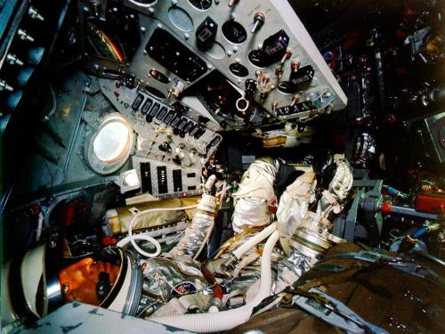 The interior of Shepard's Freedom 7 capsule.