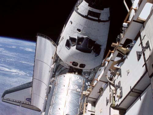 Space Shuttle Atlantis Docked with ISS