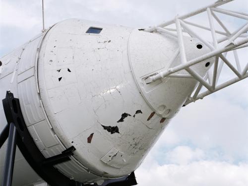 Apollo Capsule on Saturn V Rocket at JSC