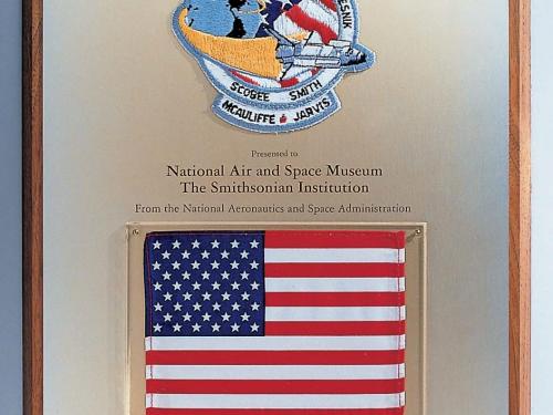 Space Shuttle Challenger Flag in the Moving Beyond Earth Gallery