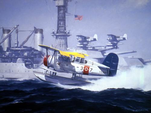 Painting of Curtiss Seagull by R.G. Smith