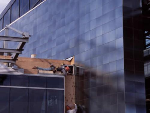 Tiles on side of Udvar-Hazy Center entrance