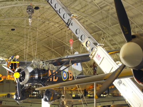 Westland Lysander Hanging at Udvar-Hazy Center