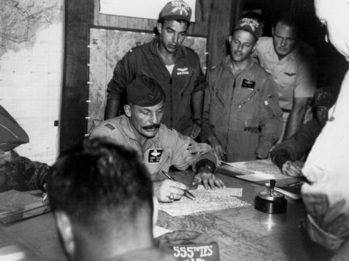 Brig. Gen. Robin Olds in Planning Room