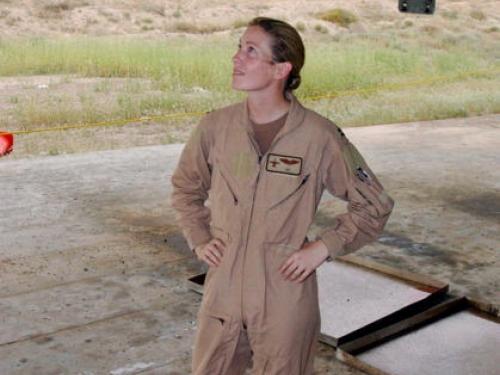 Capt. Kim Campbell, USAF with A-10 Thunderbolt