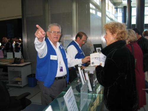 Visitor Services giving assistance at Udvar-Hazy