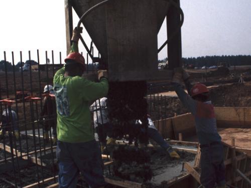 Pouring Concrete for Udvar-Hazy Center Thrust Blocks