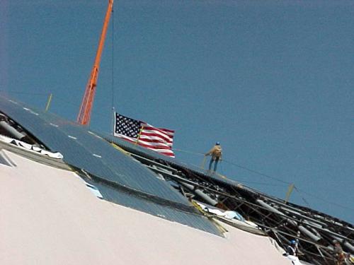 Roofer on Udvar-Hazy Center Aviation Hangar