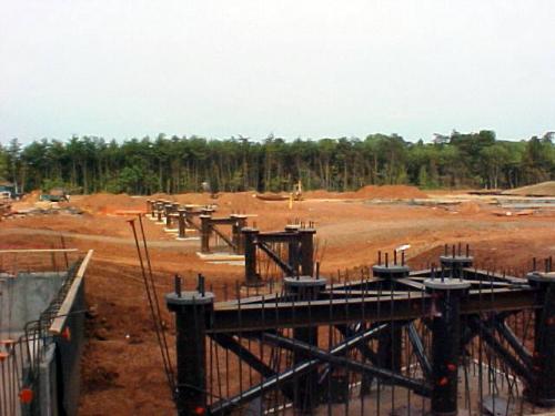 Steel footings for Udvar-Hazy Center Space Hangar