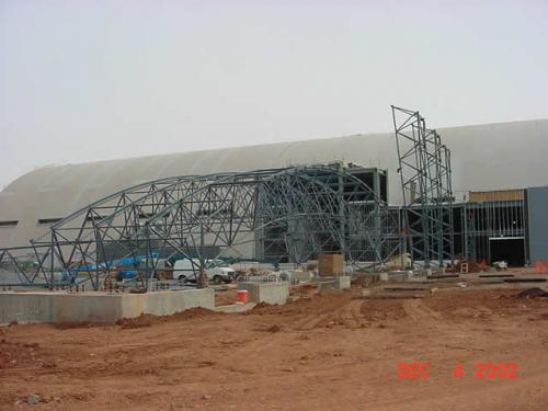 Steel arriving for the Udvar-Hazy Center Space Hangar