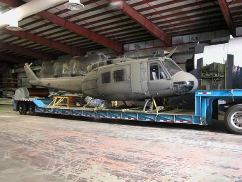 UH-1H helicopter moves out of storage