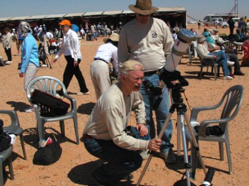 Mike Neufeld Watching Solar Eclipse