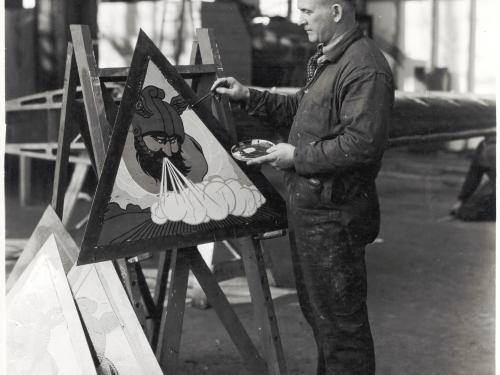 Keystone Employee Paints Delta Air Corp Insignia