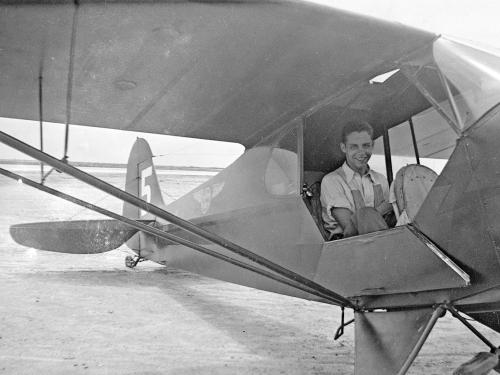 Don Lopez in Piper Cub