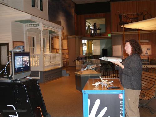 Museum Educator Conducts an Interactive Video Conference