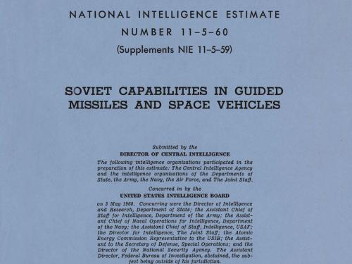 CIA Estimate - Soviet Space Program