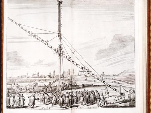 Hevelius' Longest Telescope from Machinae Coelestis