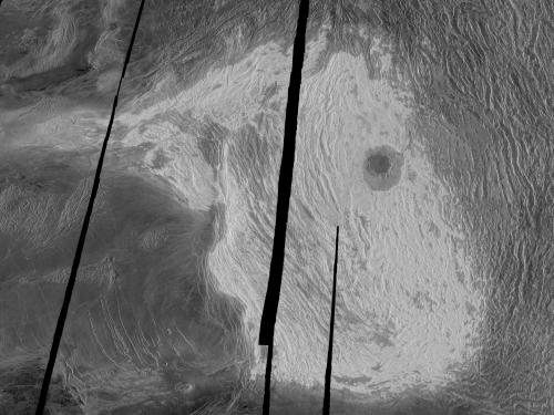 A radar view of Maxwell Montes, the highest mountain known on Venus.