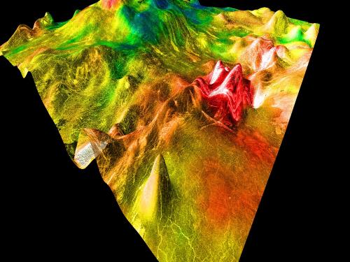 Topographic 3D View of the Surface of Venus