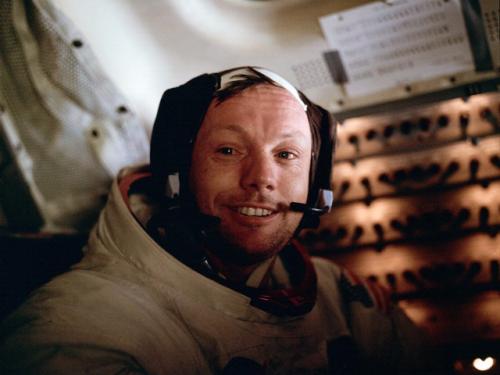 Apollo 11 Mission image - Neil A. Armstrong inside the Lunar Module after E