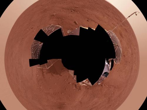 A 360 view around the rover, which is blacked out in the center. 