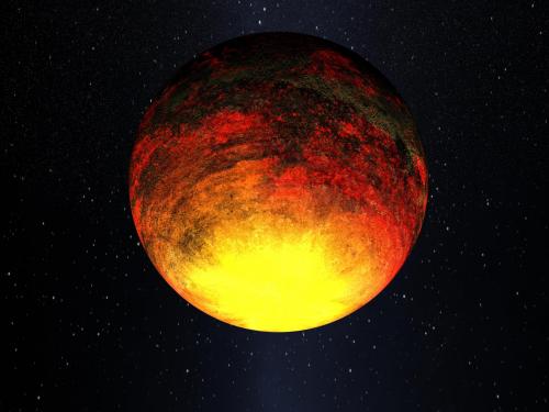 An artist’s impression of the extremely hot exoplanet Kepler-10b.