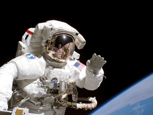 Space Shuttle Astronaut on Spacewalk (STS-115)