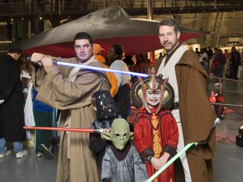 Trick or Treaters Pose with Star Wars Characters at the Udvar-Hazy Center