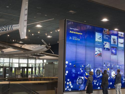 View of the Interactive Wall in the Boeing Milestones of Flight Hall