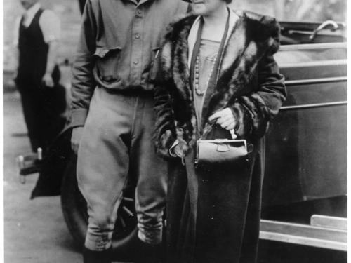 Lindbergh Poses with Mother