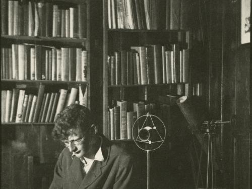 Arthur C. Clarke in his Study