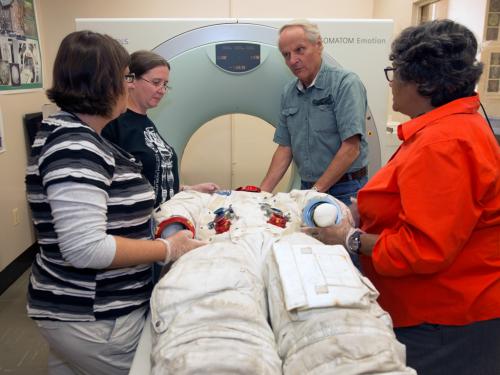 Armstrong's Spacesuit in CT Scanner
