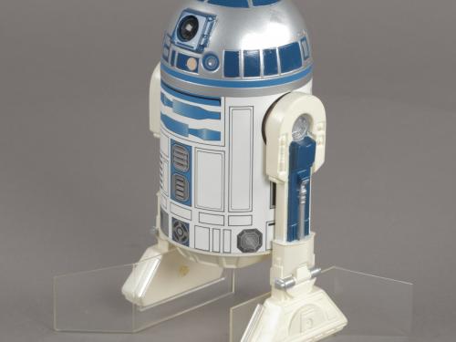 A photo of the R2-D2 action figure issued for The Empire Strikes Back. 