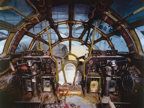 View from inside the cockpit of Boeing B-29 Superfortress Enola Gay 