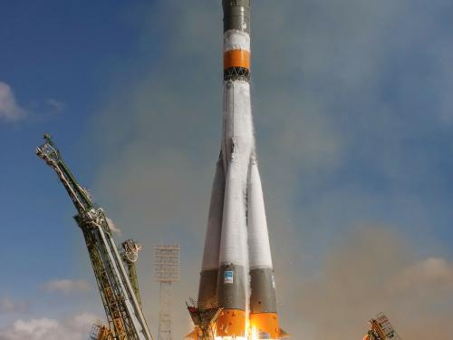 Soyuz Rocket at launch. 