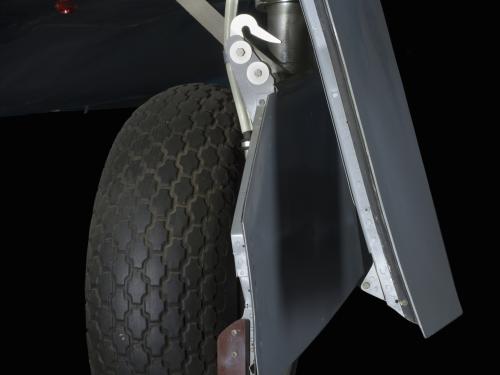 Wheel and large tire of landing gear of Lockheed XP-80 "Lulu Belle"aircraft