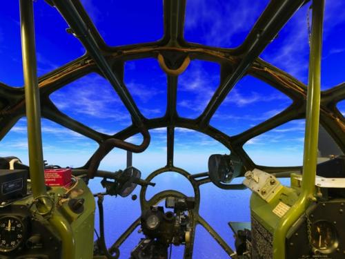 Panoramic photograph of Boeing B-29 Superfortress Enola Gay cockpit