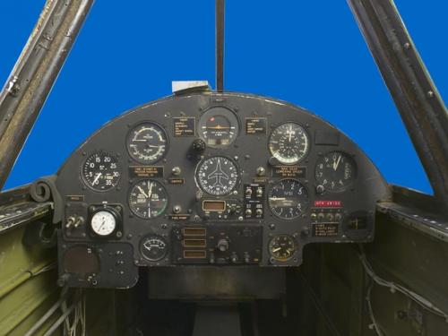 Panoramic photograph of DHC-1A Chipmunk cockpit